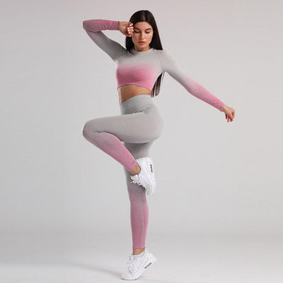 Yoga Gradient Shirt and Leggings Set - GetFit Sportswear