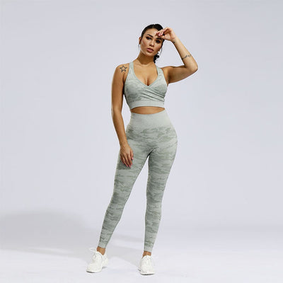 Camo Seamless Bra and Leggings Set - GetFit Sportswear