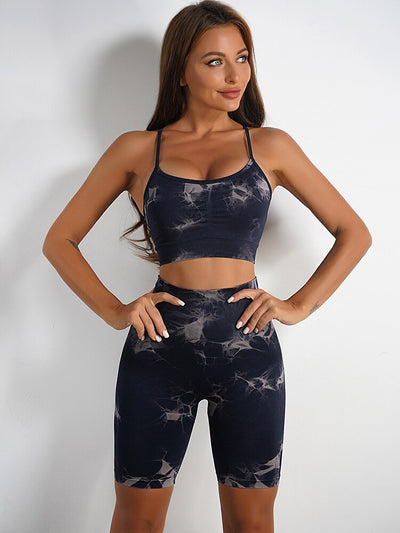 Tie Dye Yoga Shorts and Bra Set - GetFit Sportswear