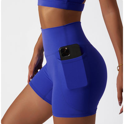 Running High Waist Yoga Shorts with Pocket - GetFit Sportswear